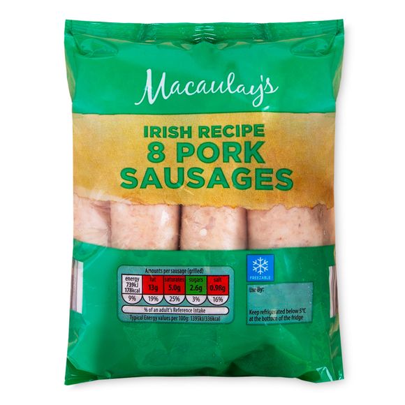 Macaulay's Irish Pork Sausages 454g/8 Pack